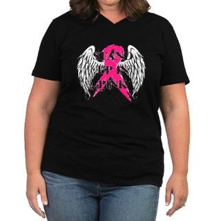 Stand Up In Pink Womens Plus Size V Neck Dark T S by StandUpInPink