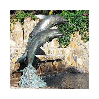 Brass Baron Double Dolphin Fountain