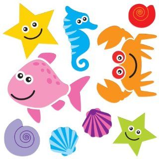 Gel Art Beach Creatures Window Decorations   Medium sized pack of 3D Printed Gels that stick to windows & mirrors etc Toys & Games