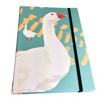 pocket notebook with goose cover by velvet brown