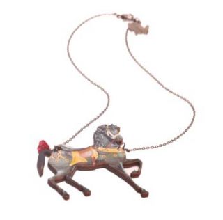 carousel wooden horse necklace by artysmarty