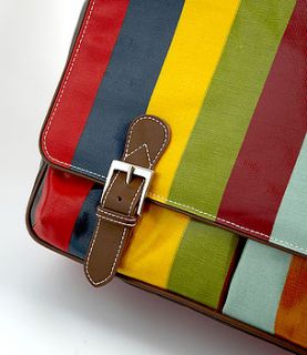 striped oil cloth satchel by julie slater and son