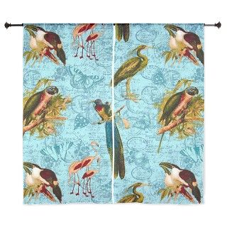 Exotic Tropical Birds Curtains by luckyflops
