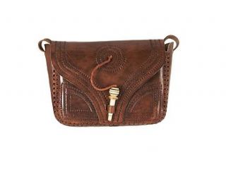 vintage look hand tooled leather satchel bag by vida vida