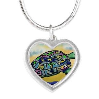 Terrance the Tatooed Turtle Silver Heart Necklace by ADMIN_CP113059042