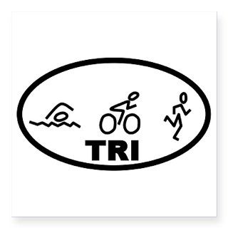 TRI Swim Bike Run Oval Sticker by atozoriginals