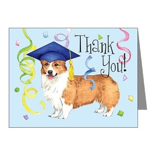 Welsh Corgi Graduate Thank You Note Cards (Pk of 1 by dogsink