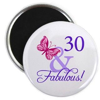30th Birthday Butterfly Gifts Magnet by thepixelgarden