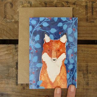 recycled fox greeting card by stephanie cole design
