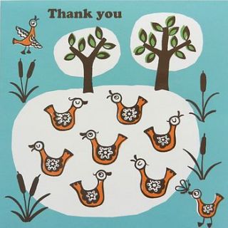 pack of five thank you cards by ruth green design