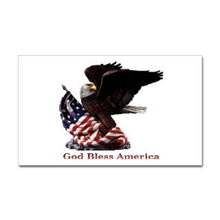 God Bless America Eagle Rectangle Decal by allflags