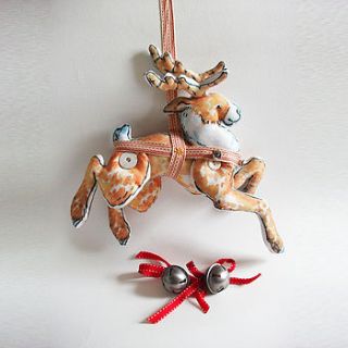 christmas golden reindeer art toy by kat whelan illustrations