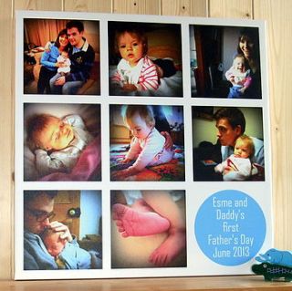new baby personalised retro photo canvas by bookishly