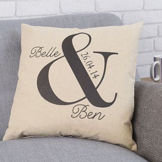 personalised ampersand wedding cushion by tillyanna