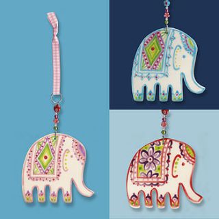 colour elephant shape hanging decoration by roelofs & rubens