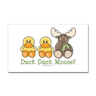 Funny Duck Duck Moose Rectangle Decal by chrissyhstudios