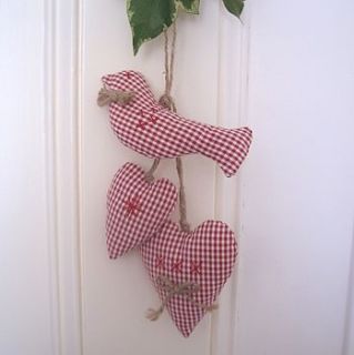 three gingham decorations by cherish