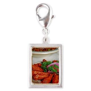 Fried Chicken Wings Silver Portrait Charm by Admin_CP70839509