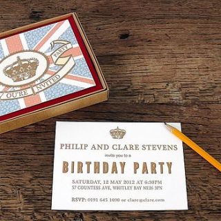 12 personalised royal invitations by the spotted sparrow