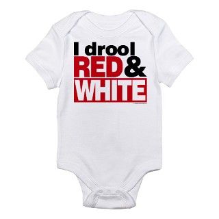 I Drool Red and White Infant Bodysuit by purplewaterbug