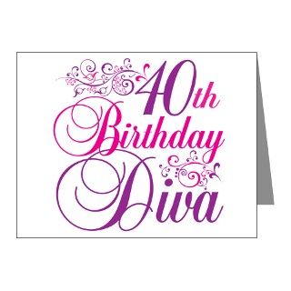40th Birthday Diva Note Cards (Pk of 10) by letscelebrate