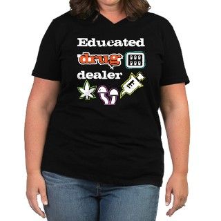 Educated drug dealer Womens Plus Size V Neck Dark by ramy