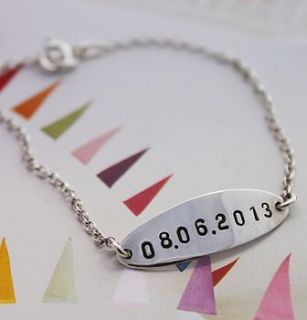 personalised oval i.d bracelet by posh totty designs boutique