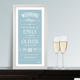 personalised wedding print by wallspice