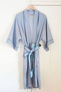 kimono dressing gown marine spotty dotty by caro london