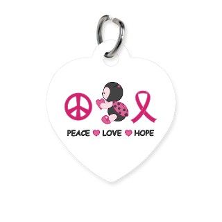 Ladybug Peace Love Hope Pet Tag by 1512blvd_awareness_tshirts