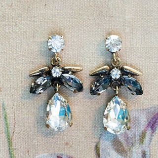 karmin smokey blue crystal drop earrings by anusha