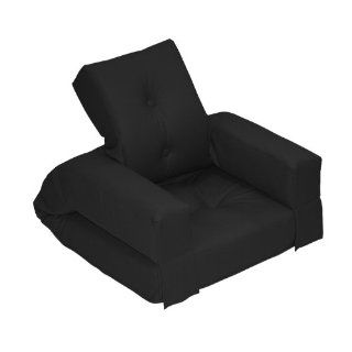 Fresh Futon Hippo Jr. Convertible Futon Chair/Bed, Black Mattress  