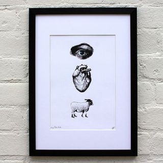 eye heart ewe print by basil & ford