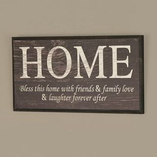 wooden blessed home sign by dibor