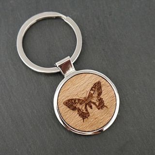 wooden butterfly key ring by maria allen boutique