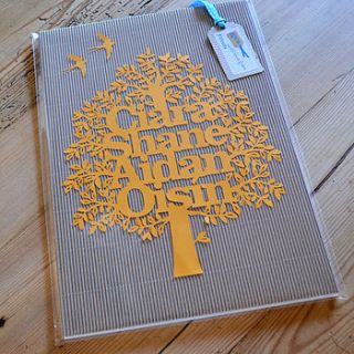 unframed personalised family tree papercut by eticuts