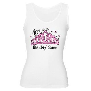 Tiara 40th Birthday Queen Womens Tank Top by pinkinkart