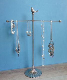 silver gold bird jewellery or earring stands by not a jewellery box