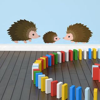 cute children's hedgehog wall sticker set by oakdene designs