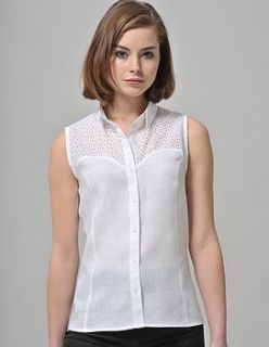 sleeveless linen shirt by the shirt company