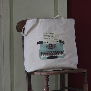 personalised typewriter tote bag by snapdragon