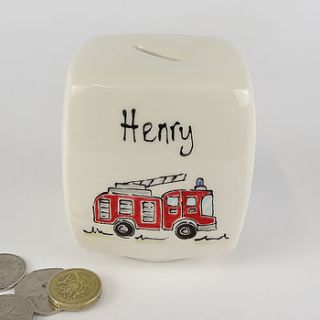 personalised ceramic money box by fired arts and crafts