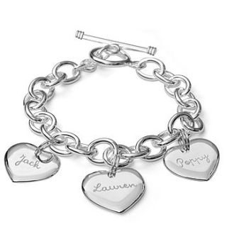 women's personalised silver link bracelet by merci maman
