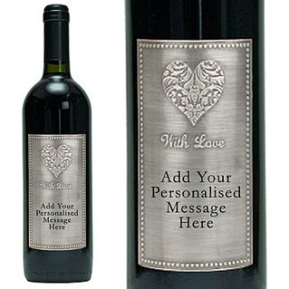 personalised chilean merlot with 'love' label by giftsonline4u