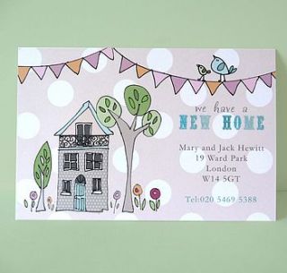 personalised change of address card by molly moo designs