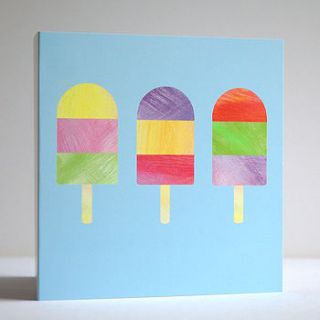 ice lollies greetings card by striped paint design