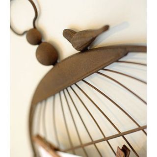 wire birdcage photo and memo holder by the orchard