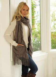 big pocket chunky cable scarf now £58 by laark