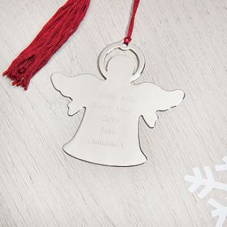 personalised angel christmas tree decoration by my 1st years