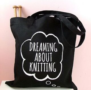 'dreaming about knitting' project bag by kelly connor designs knitting bags and gifts
